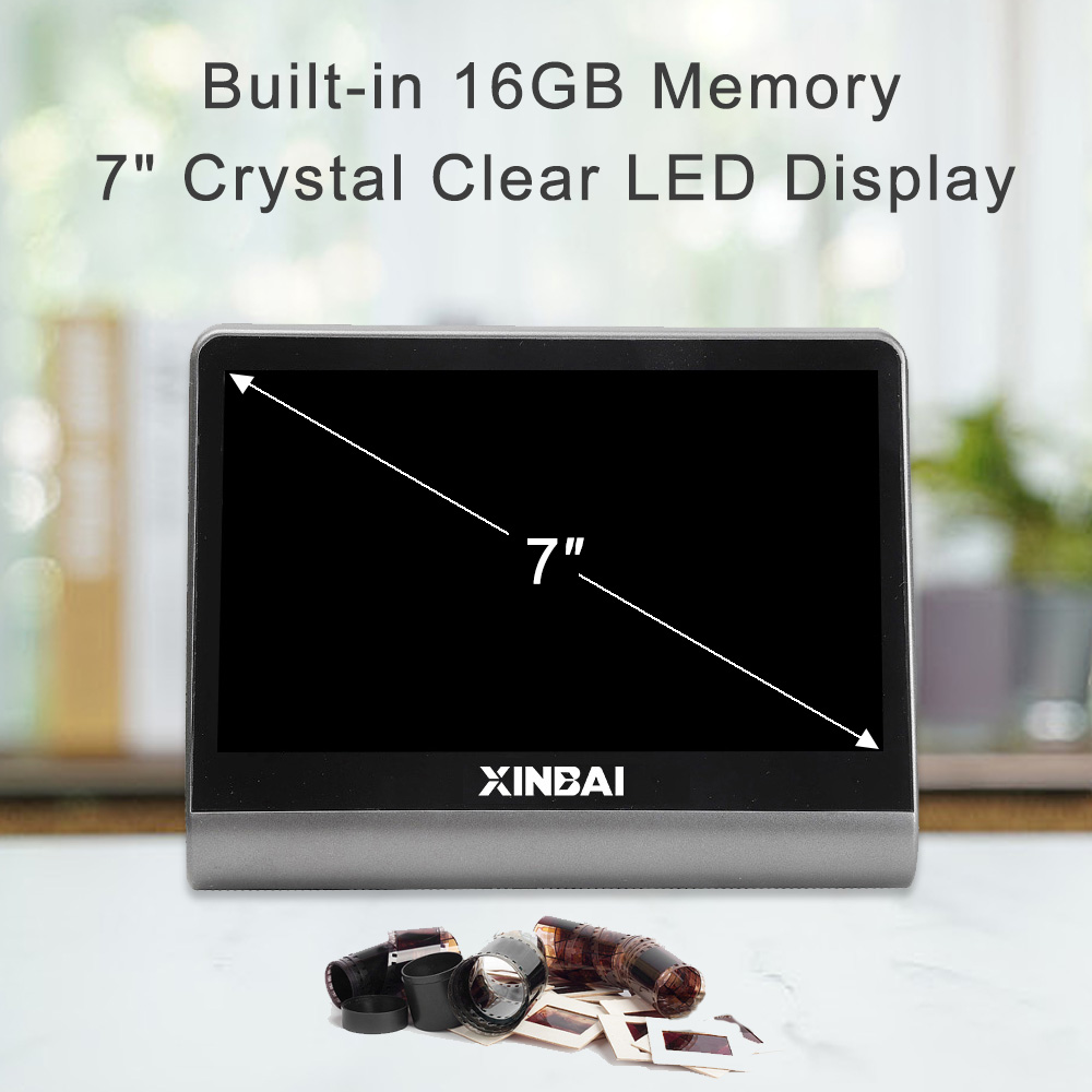 XINBAI XJ-300 Digital Film & Slide Scanner: 48MP All-in-One Negative Converter with 7" Large LCD Screen for 135/110/126/Super 8 Film - Image 2