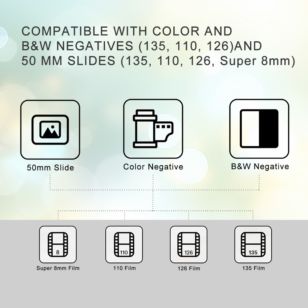 XINBAI XJ-300 Digital Film & Slide Scanner: 48MP All-in-One Negative Converter with 7" Large LCD Screen for 135/110/126/Super 8 Film - Image 4
