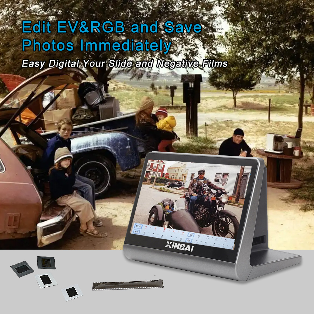 XINBAI XJ-300 Digital Film & Slide Scanner: 48MP All-in-One Negative Converter with 7" Large LCD Screen for 135/110/126/Super 8 Film - Image 3