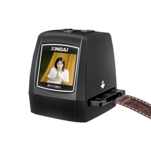 XINBAI XJ-200 Film Scanner showing 35mm negative film loading
