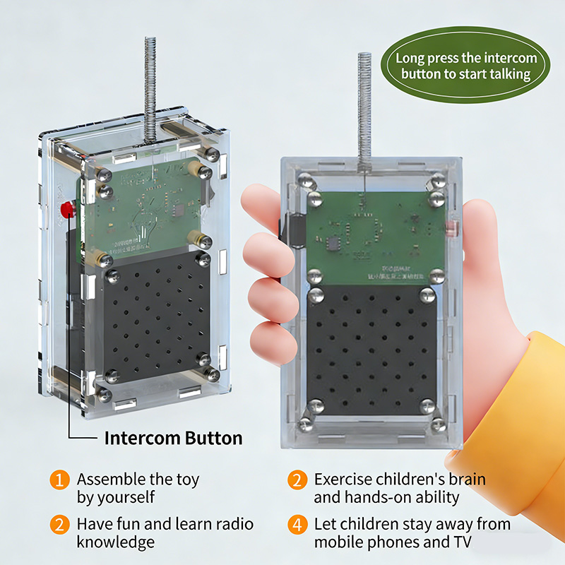 DIY Walkie-Talkie Science Kit: 200M Range Educational Wireless Communication Set for Kids 2pcs-set (STEM Learning) - Image 4