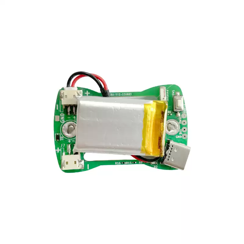 Sichiray Single-Channel sEMG Sensor Armband Development Kit — Sichiray sEMG sensor board and attached battery on a white background.
