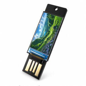 0.96-Inch USB Mini Color Display for Windows - Assembled — Assembled USB mini color display with a landscape image on a white background