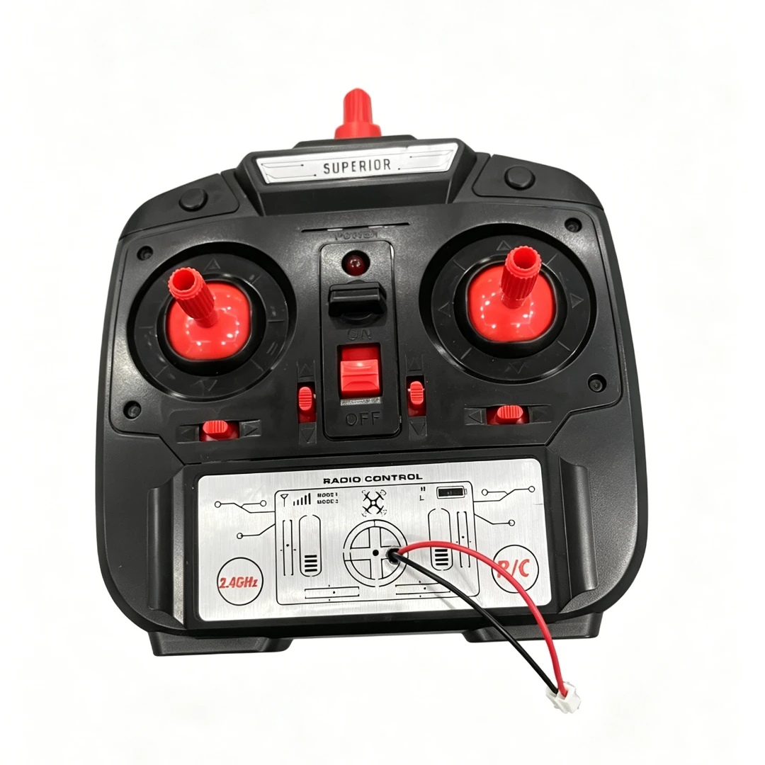 DIY Transforming Drone Materials Kit — Black and red radio controller from the DIY drone materials listing.