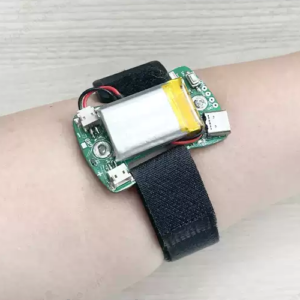 Sichiray Single-Channel sEMG Sensor Armband Development Kit — sEMG sensor module worn on an arm using a black strap.
