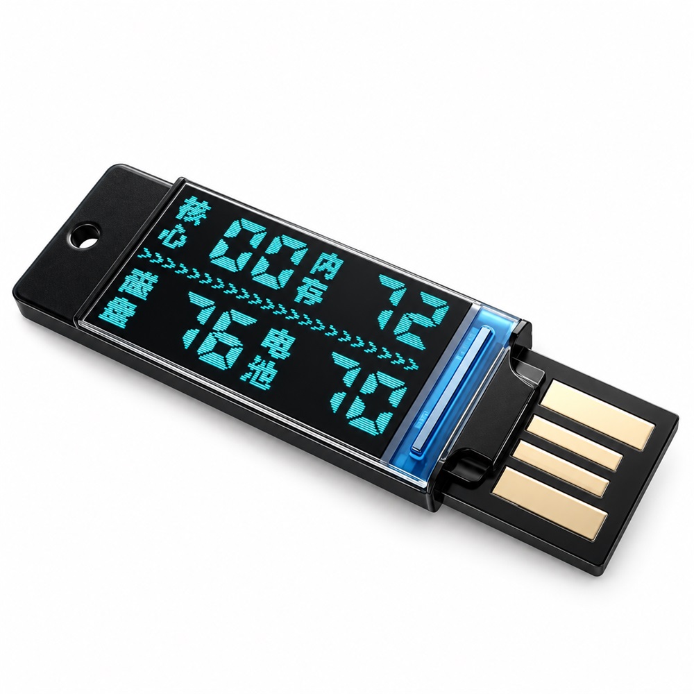 0.96-Inch USB Mini Color Display for Windows - Assembled — USB mini color display showing system information on a white background