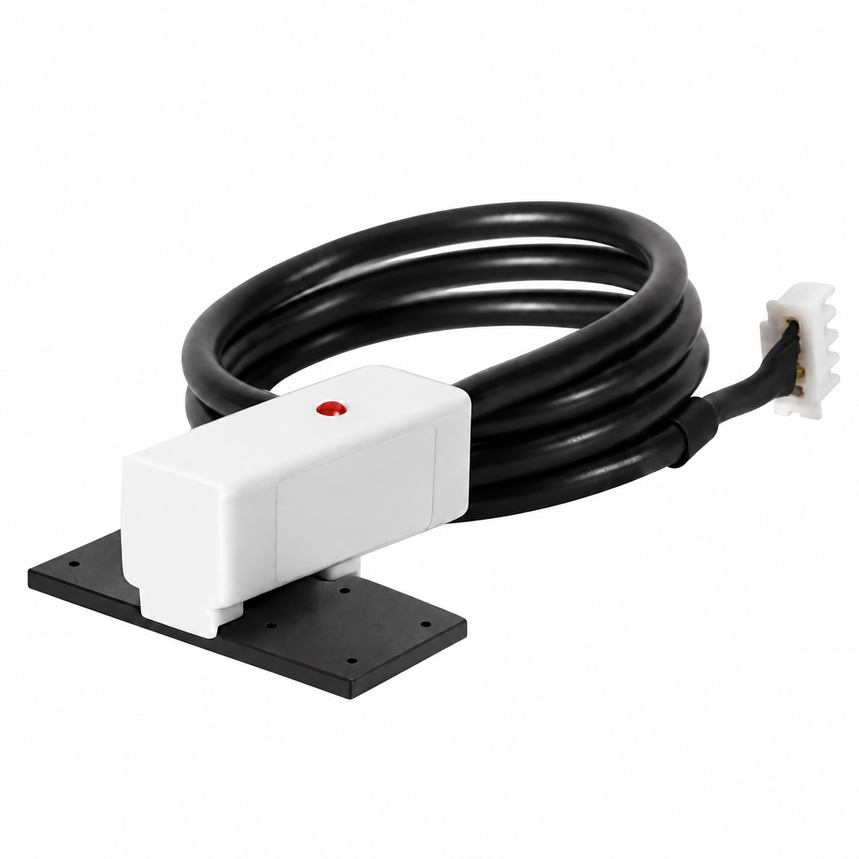 PPK-Y26S Non-Contact Capacitive Liquid Level Sensor — PPK-Y26S liquid level sensor with sensing pad and coiled cable on white background